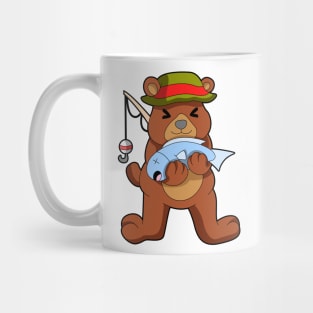 Bear as Angler with Fish Mug